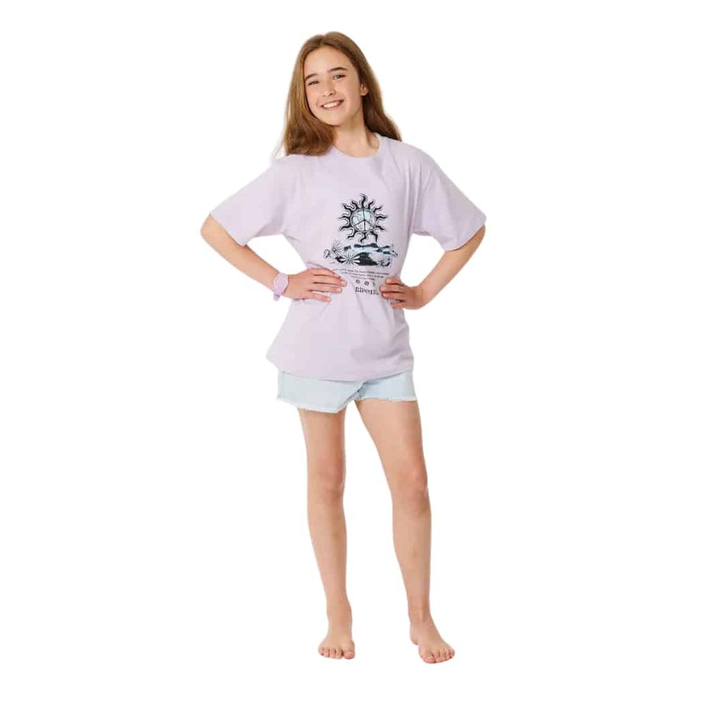  Rip Curl Girls Earth Waves Art Tee Lilac 