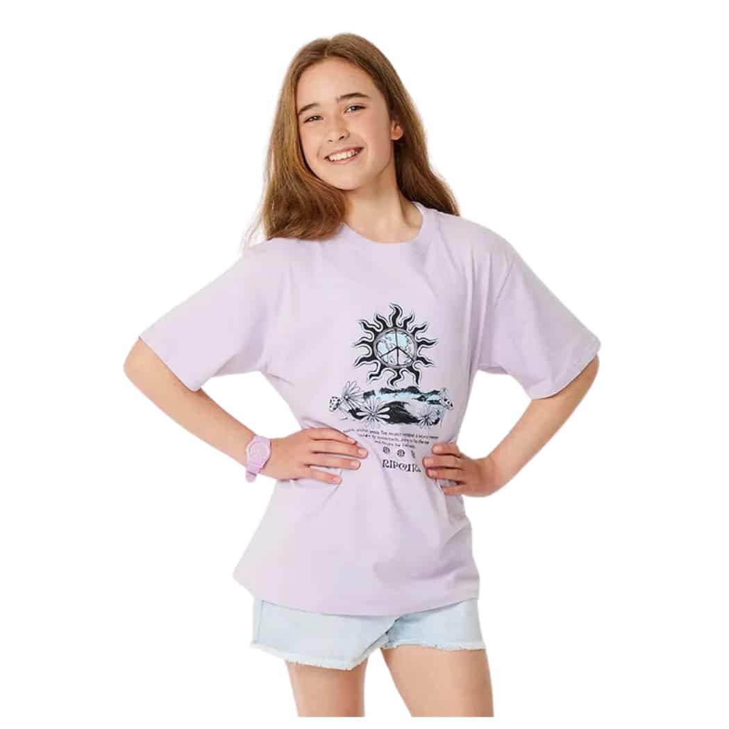 Rip Curl Girls Earth Waves Art Tee Lilac