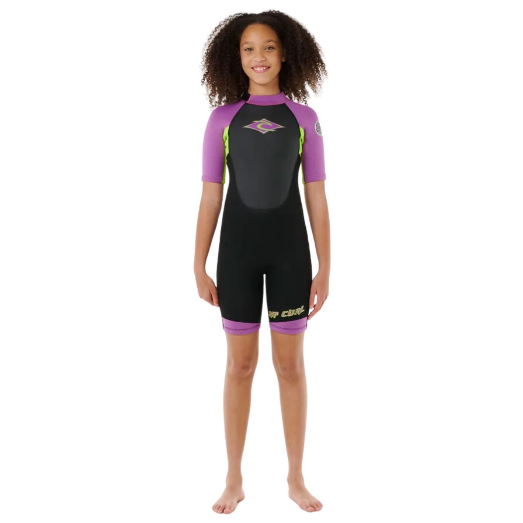 Rip Curl Girls Omega Back Zip Spring Suit Black Purple