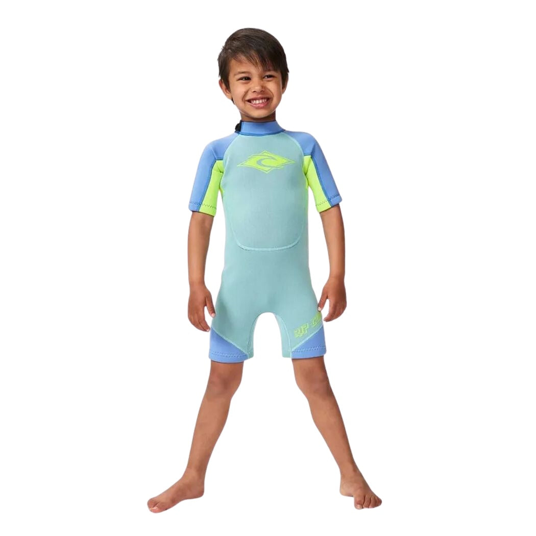 Rip Curl Groms Omega Back Zip Spring Suit Light Blue 