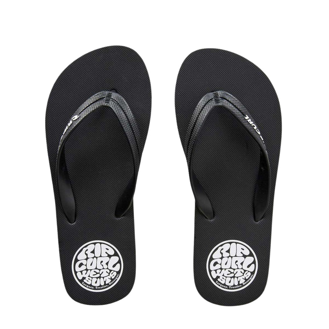 Rip Curl Icons Bloom Open Toe Thongs Black White