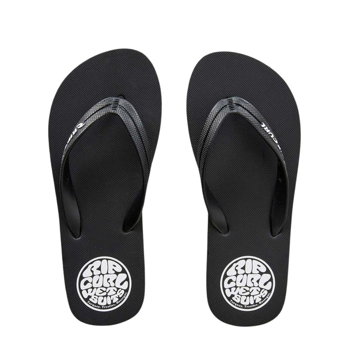 Rip Curl Icons Bloom Open Toe Thongs Black White