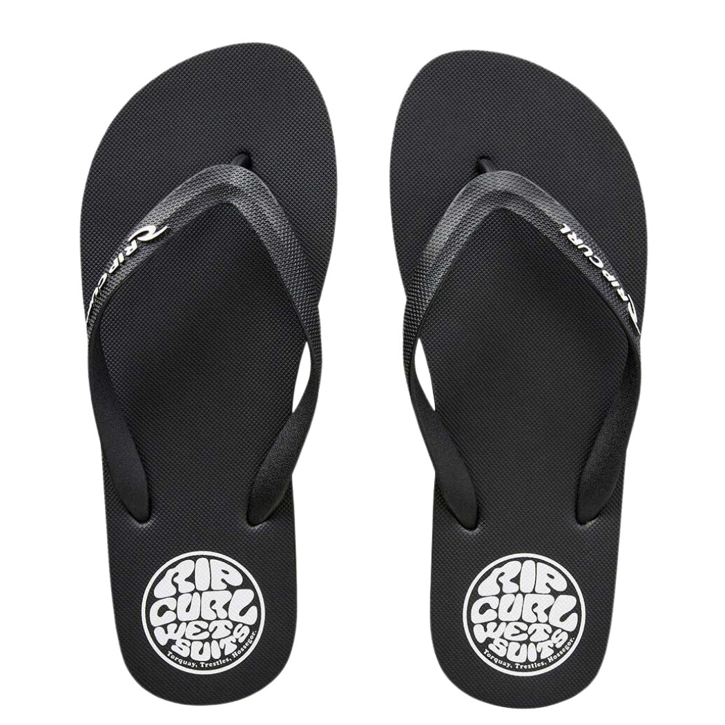 Rip Curl Icons Bloom Open Toe Thongs Black White