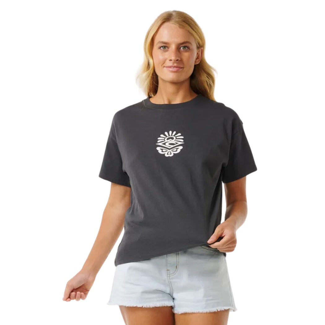 Rip Curl Icons Of Surf Relaxed Tee Washed Black 