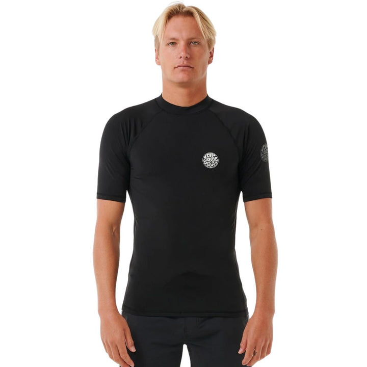 Rip Curl Icons UPF Brushed Short Sleeve Rashvest Black