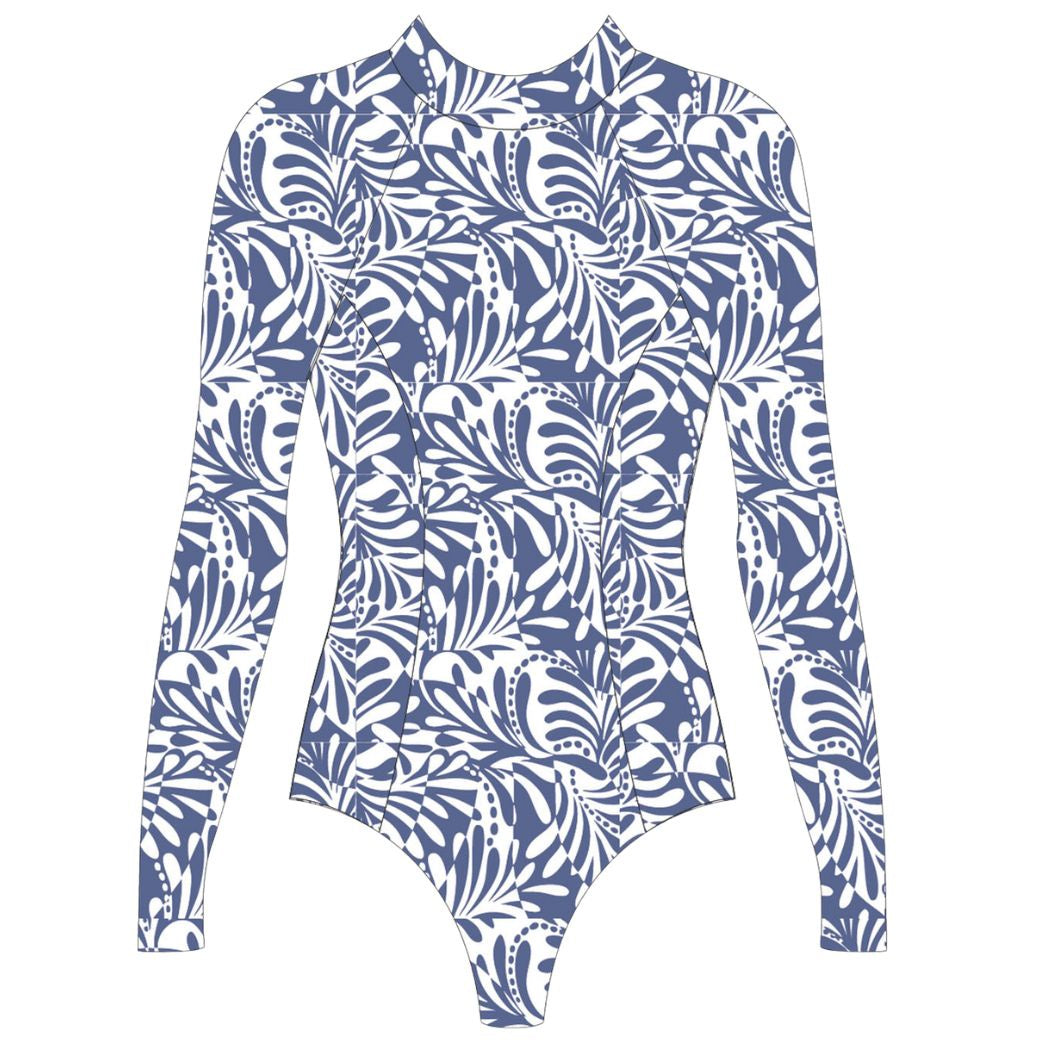 Rip Curl Party Wave UPF Surfsuit White Blue