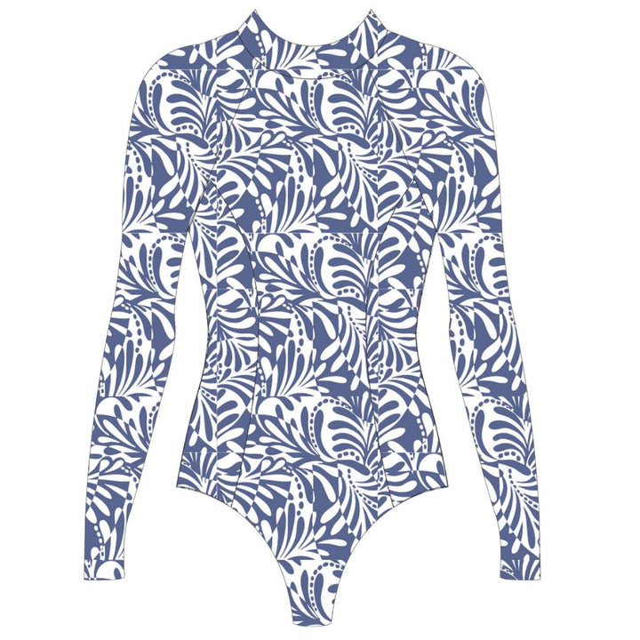 Rip Curl Party Wave UPF Surfsuit White Blue