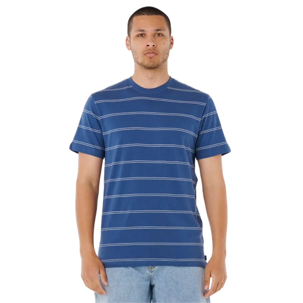 Rip Curl Plain Stripe Tee Light Navy