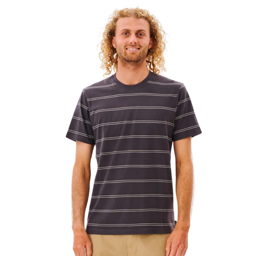 Rip Curl Plain Stripe Tee Washed Black