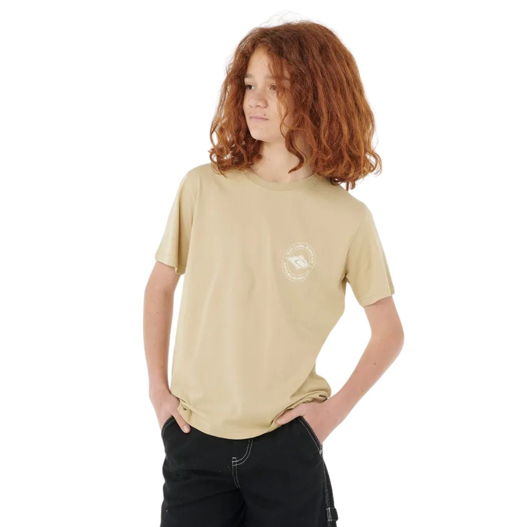 Rip Curl Stapler Tee Boy Khaki Sand