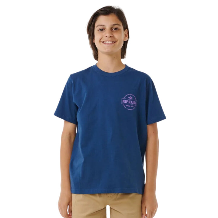 Rip Curl Staple Tee Boy Washed Navy