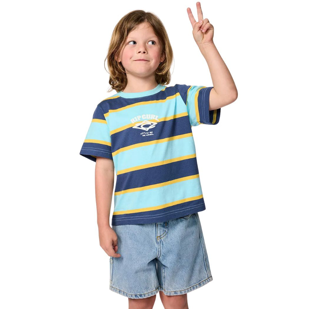 Rip Curl Stripe Tee Boy Blue