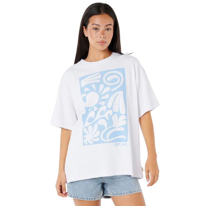 Rip Curl Sunset Surf Heritage Tee Optical White