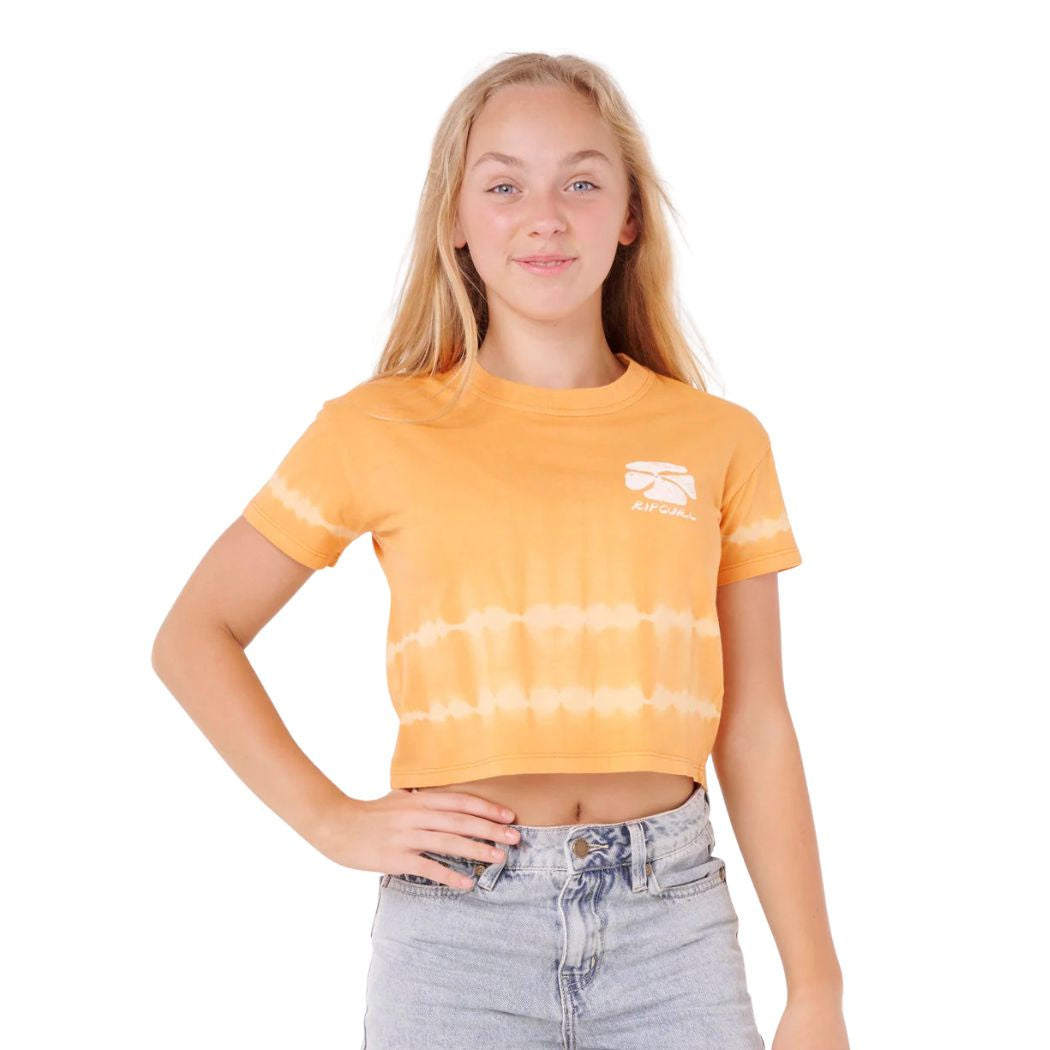 Rip Curl Ty Tie Dye Crop Tee Girl Dusty Orange