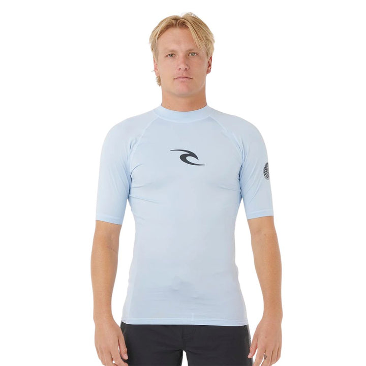 Rip Curl Waves UPF50 Performance SS Rash Shirt Blue Wind