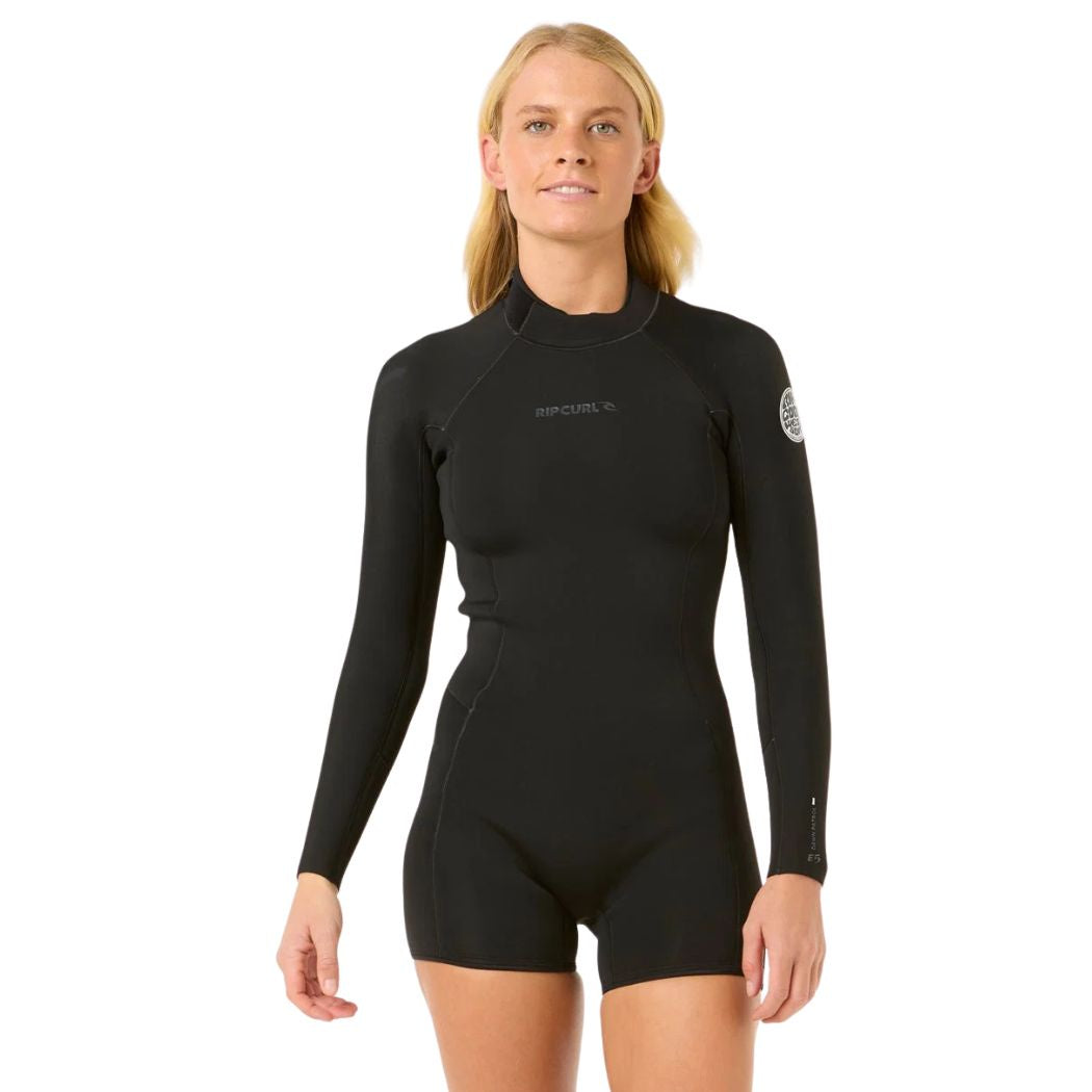 Rip Curl Womens Dawn Patrol 2mm Back Zip LS Springsuit Black