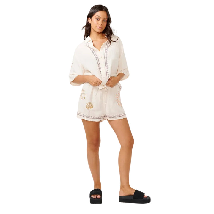 Rip Curl Beach Party Embroidered Short Off White