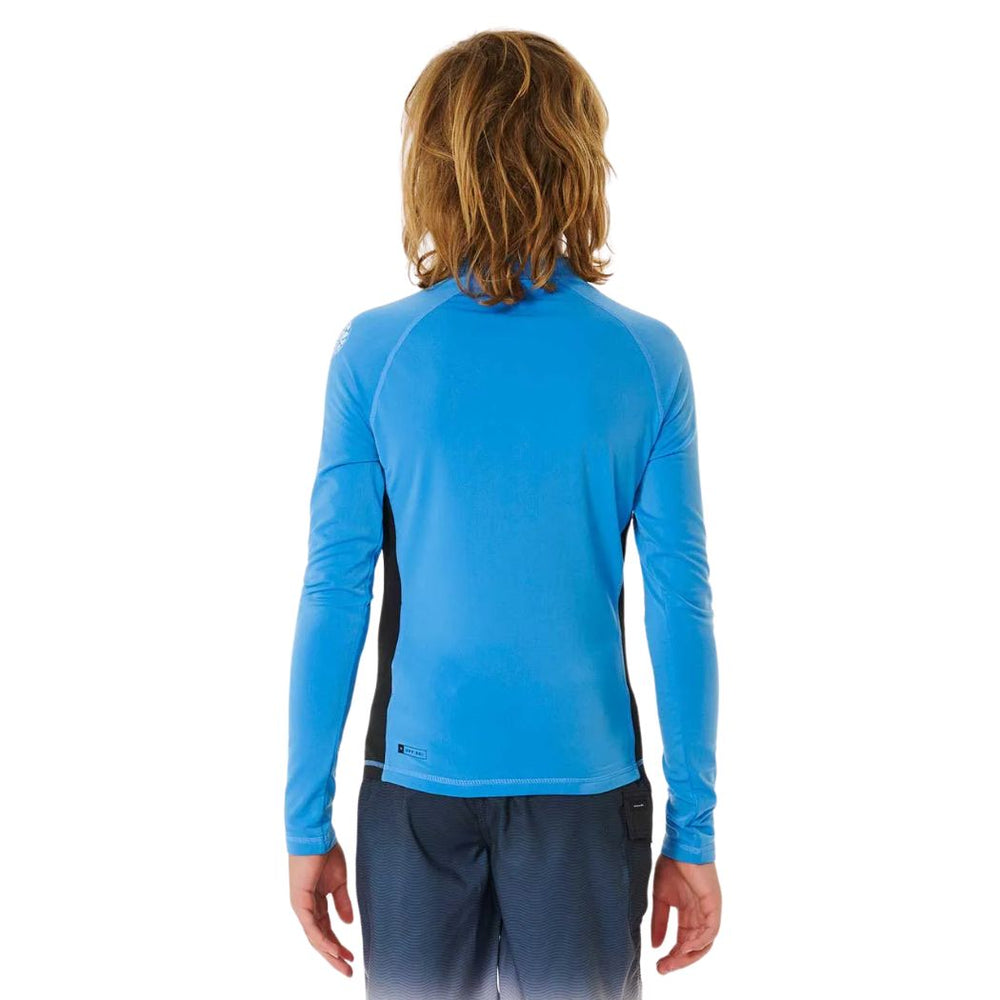 Rip Curl Boys Icons UV Brushed LS Rash Shirt Blue Gum