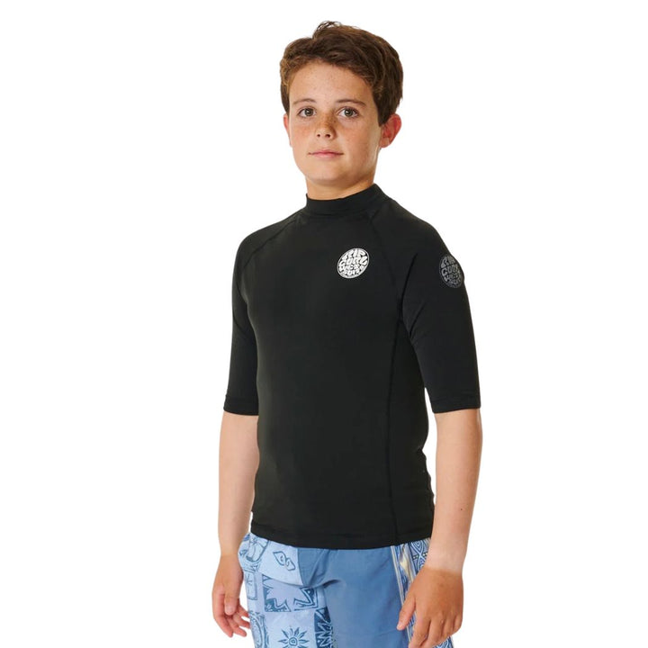 Rip Curl Boys Icons UV Brushed SS Rashvest Black