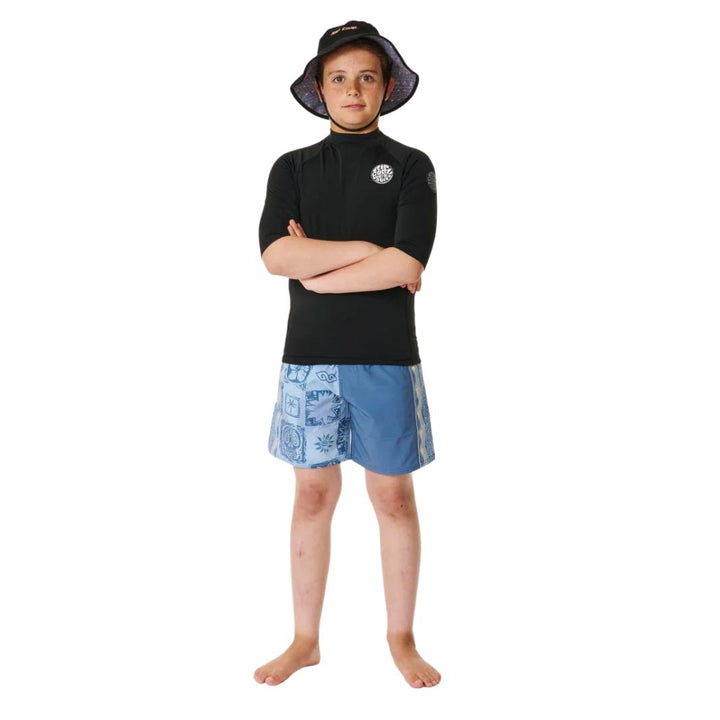 Rip Curl Boys Icons UV Brushed SS Rashvest Black