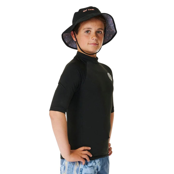 Rip Curl Boys Icons UV Brushed SS Rashvest Black