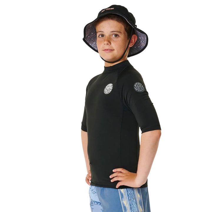 Rip Curl Boys Icons UV Brushed SS Rashvest Black