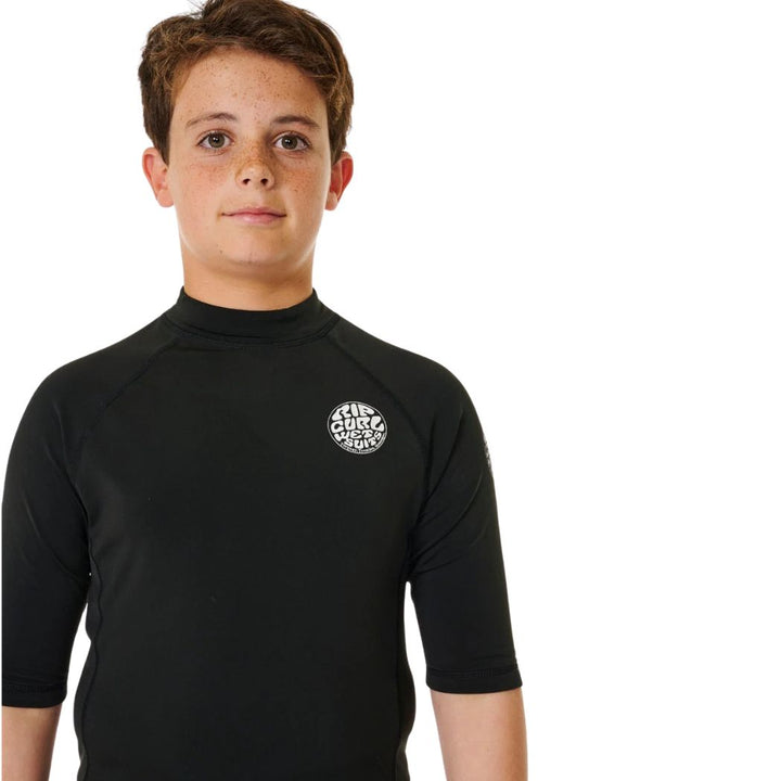 Rip Curl Boys Icons UV Brushed SS Rashvest Black