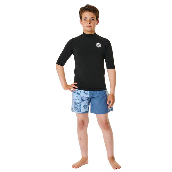 Rip Curl Boys Icons UV Brushed SS Rashvest Black