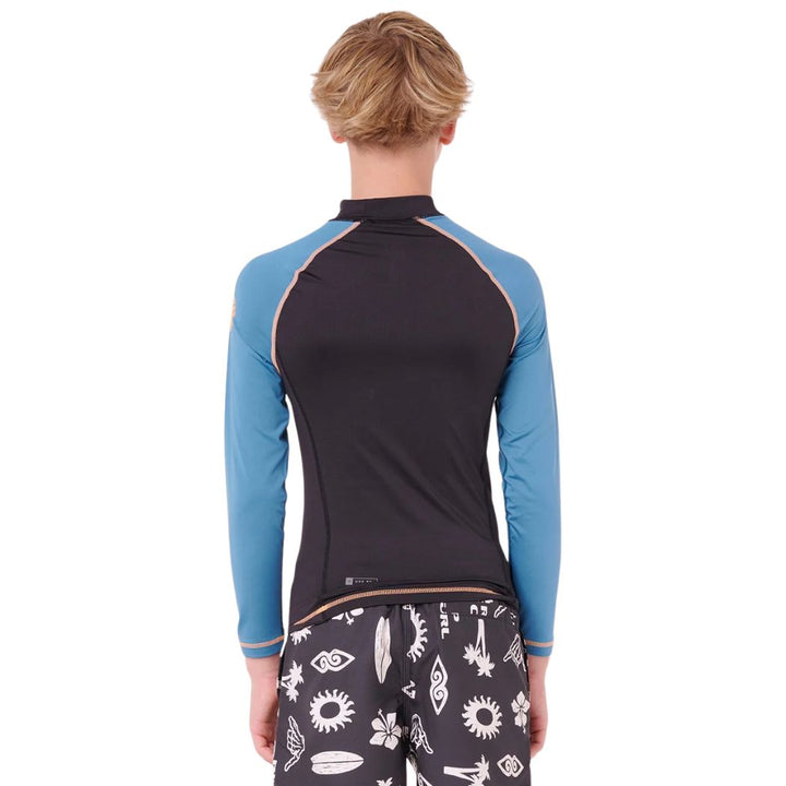 Rip Curl Boys Shock UPF LS Rash Shirt Storm Blue