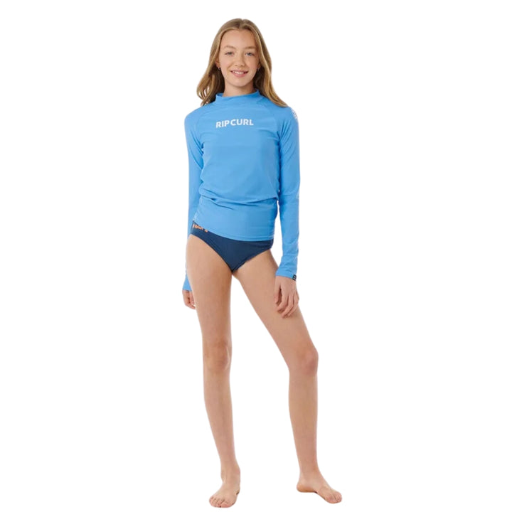Rip Curl Classic Surf LS Rash Vest Girl Bright Blue