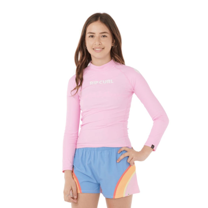 Rip Curl Classic Surf LS Rash Vest Girl Pink