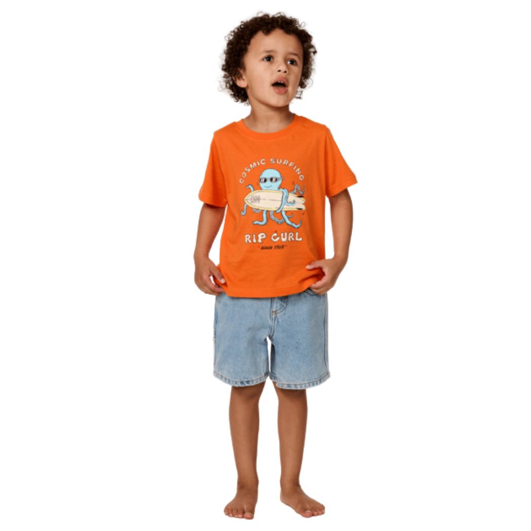 Rip Curl Cosmic Surfing Tee Boy Mandarin Orange
