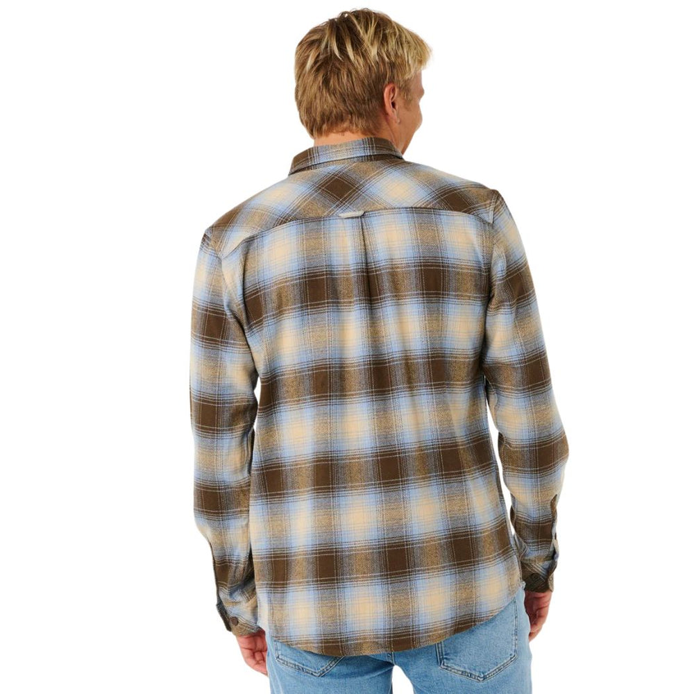 Rip Curl Count Flannel Shirt Brown Blue