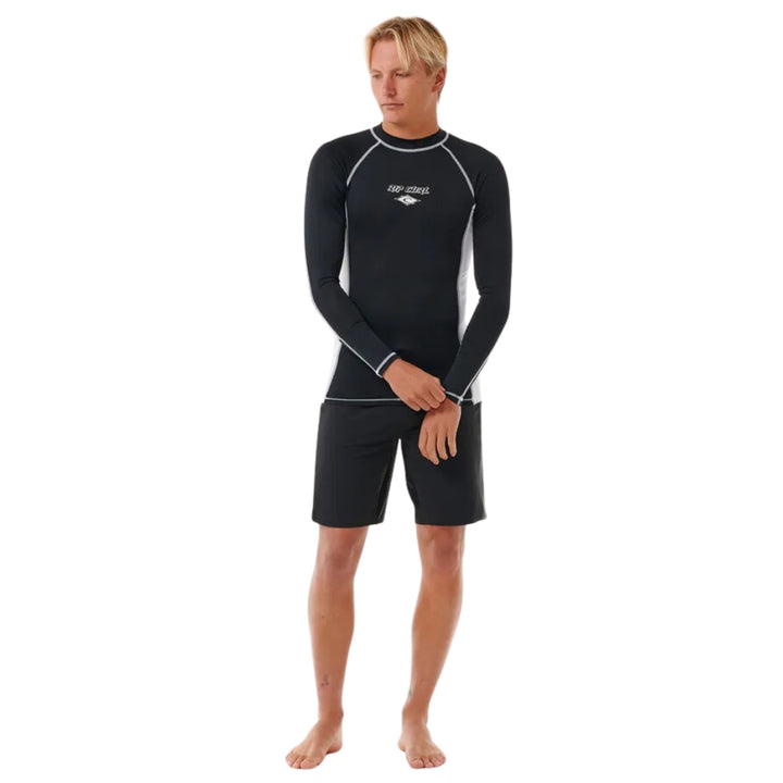 Rip Curl Fade Out UPF Perf Long Sleeve Black White 