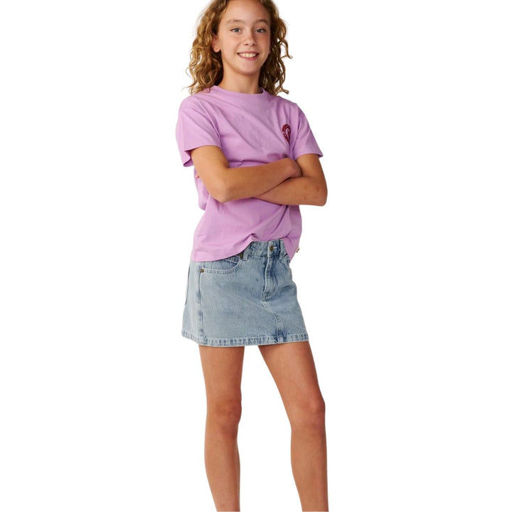 Rip Curl Girl Surf Puff Relaxed Tee Bright Lilac