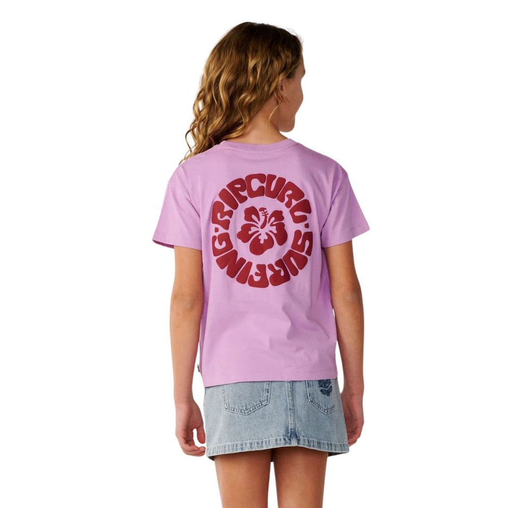 Rip Curl Girl Surf Puff Relaxed Tee Bright Lilac