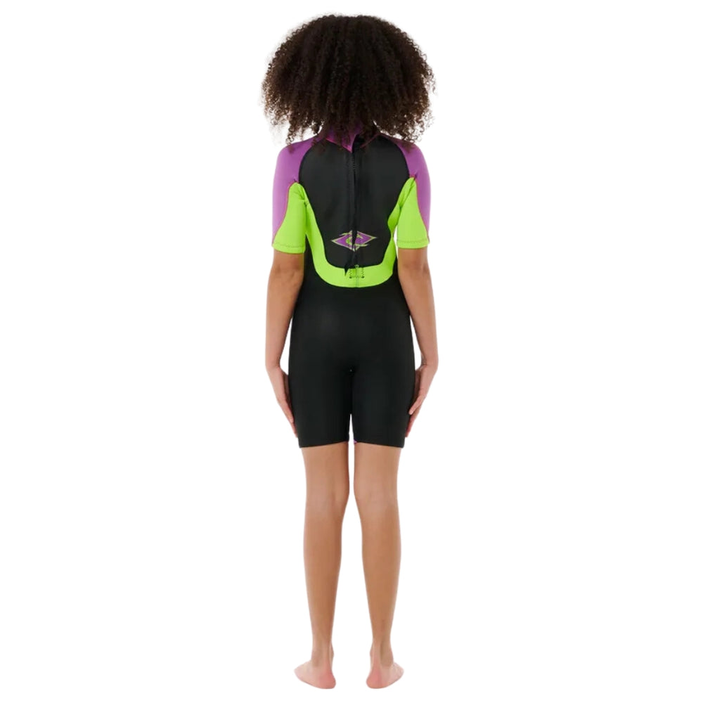 Rip Curl Girls Omega Back Zip Spring Suit Black Purple