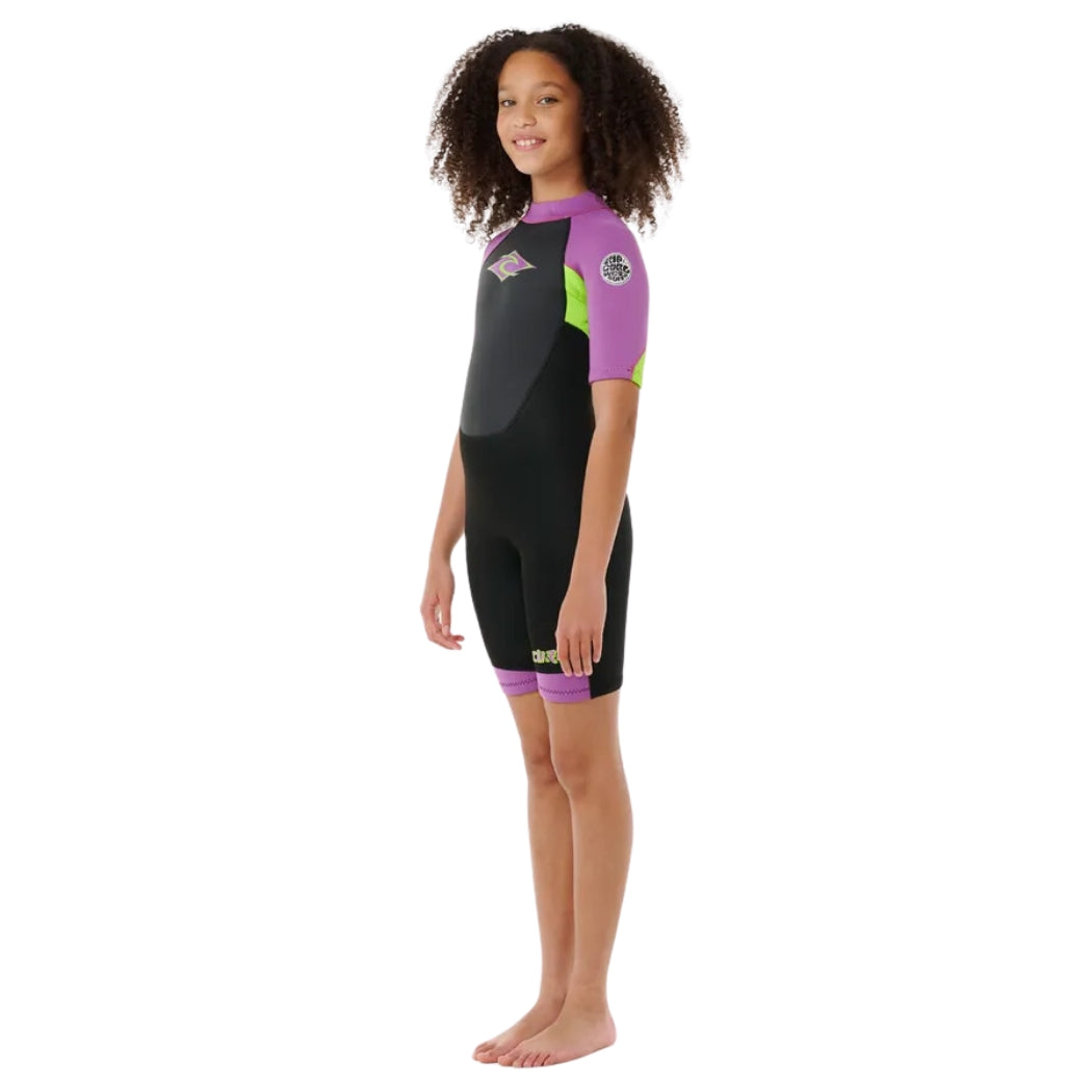 Rip Curl Girls Omega Back Zip Spring Suit Black Purple