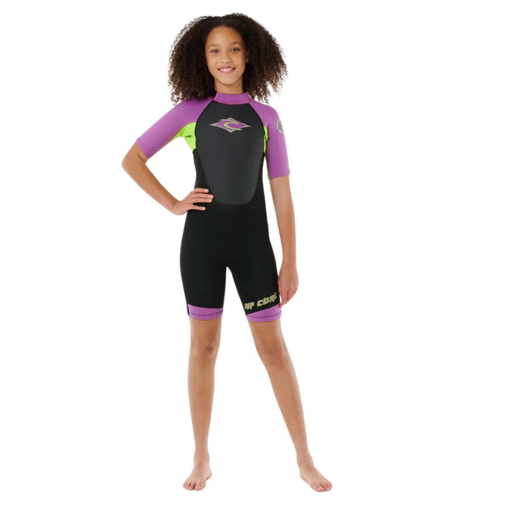 Rip Curl Girls Omega Back Zip Spring Suit Black Purple