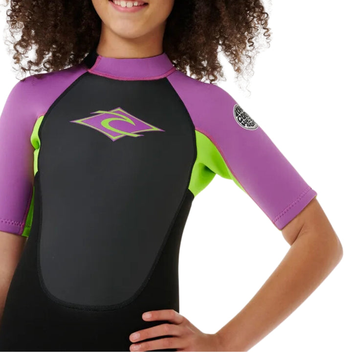 Rip Curl Girls Omega Back Zip Spring Suit Black Purple