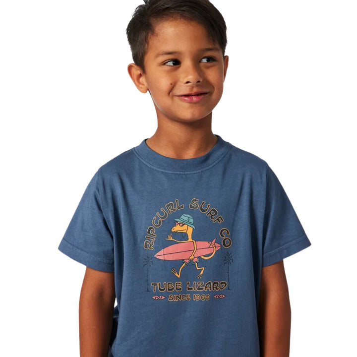 Rip Curl Grom Energy Lizard Tee Boy Vintage Navy