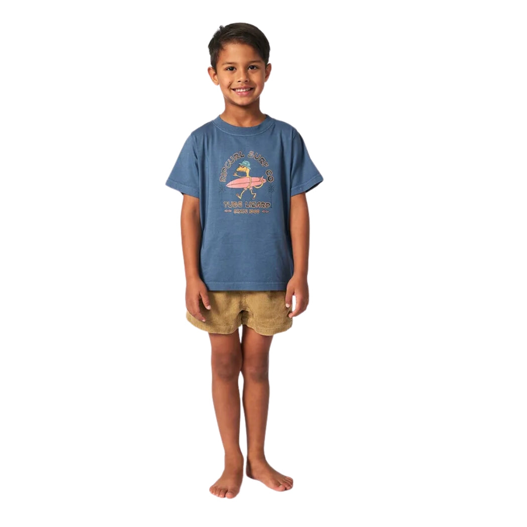 Rip Curl Grom Energy Lizard Tee Boy Vintage Navy
