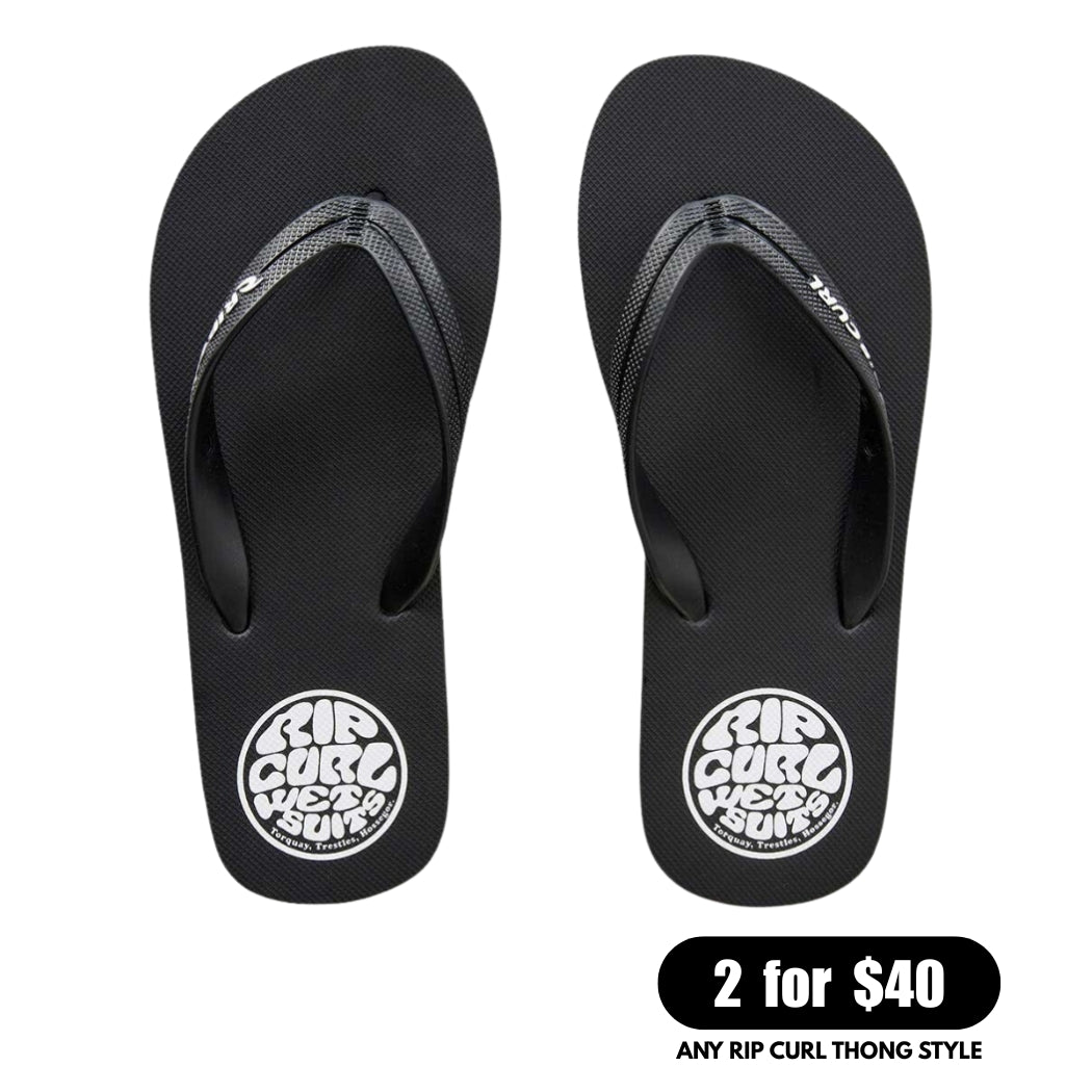 Rip Curl Icons Bloom Open Toe Boy Black White