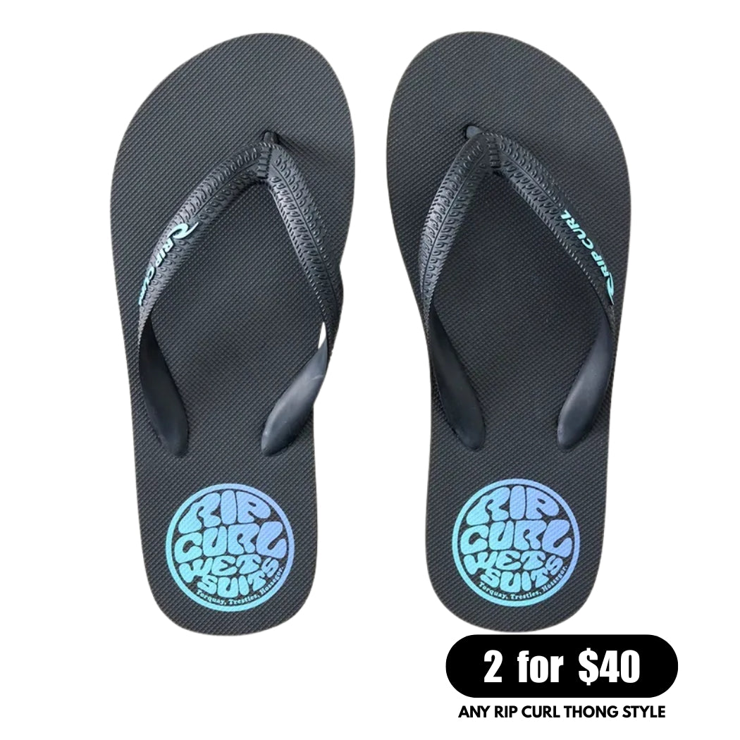 Rip Curl Icons Bloom Open Toe Boy Washed Black