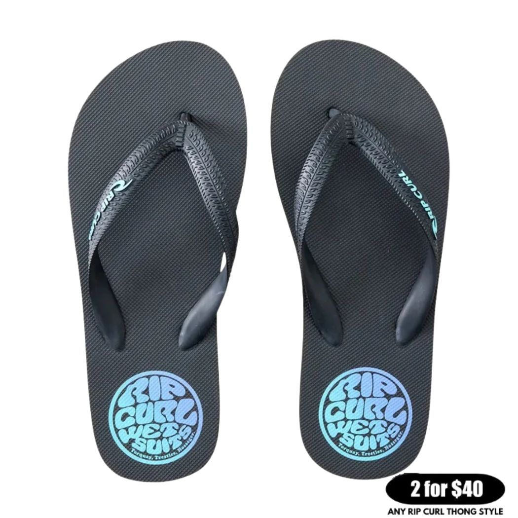 Rip Curl Icons Bloom Open Toe Boy Washed Black