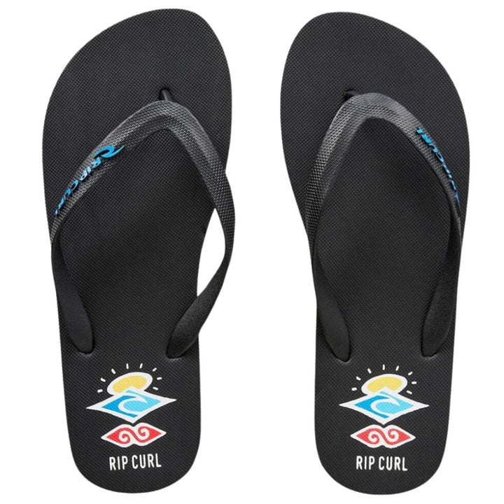 Rip Curl Icons Bloom Open Toe Thongs Black Blue