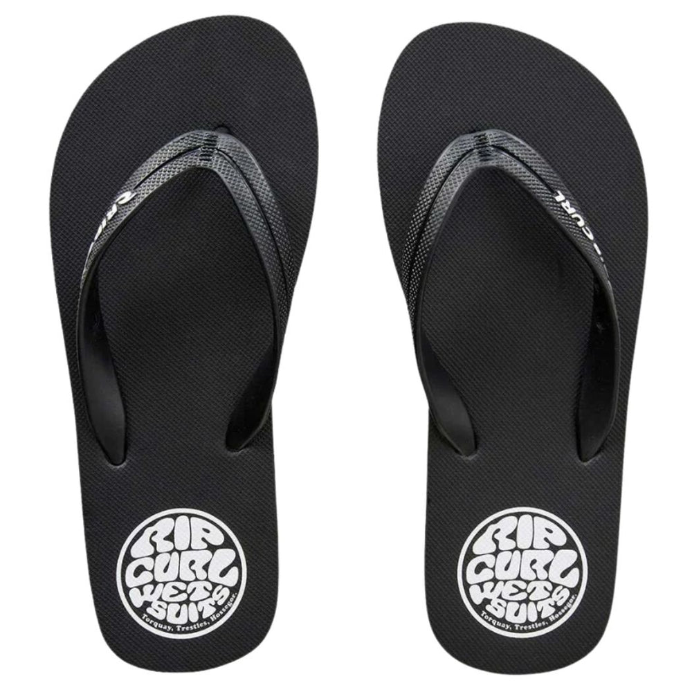 Rip Curl Icons Bloom Open Toe Thongs Black White