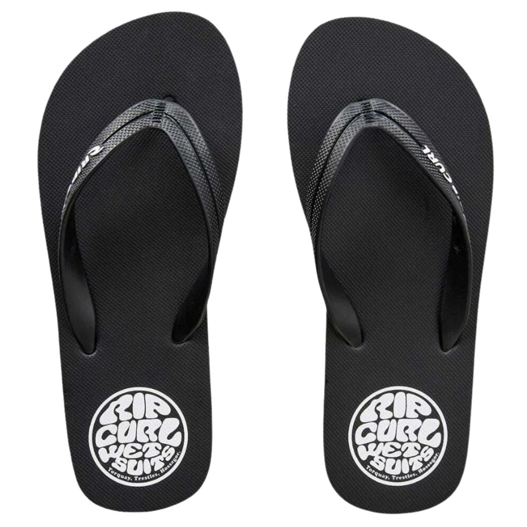 Rip Curl Icons Bloom Open Toe Thongs Black White