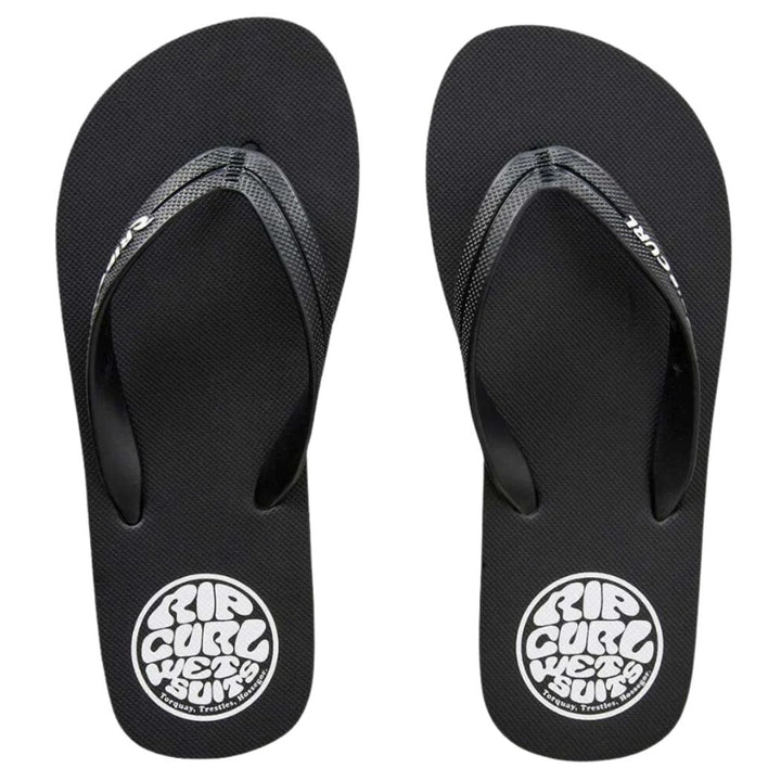 Rip Curl Icons Bloom Open Toe Thongs Black White