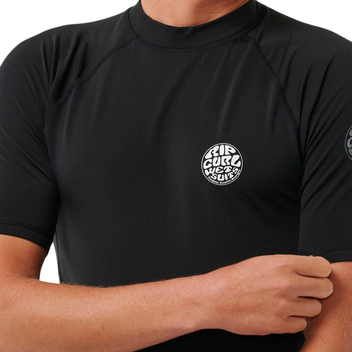 Rip Curl Icons UPF Brushed Short Sleeve Rashvest Black